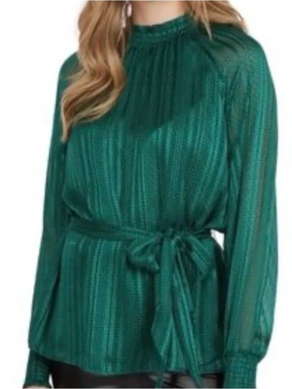 Mexx Emerald Green Long Sleeve Tie-Waist Blouse Dress